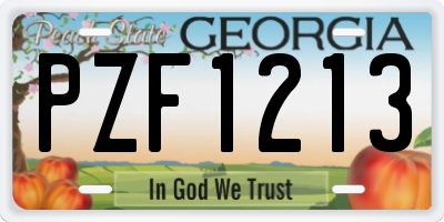 GA license plate PZF1213