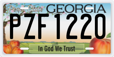 GA license plate PZF1220