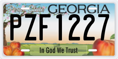 GA license plate PZF1227