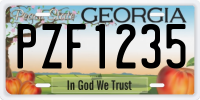 GA license plate PZF1235