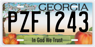 GA license plate PZF1243