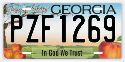 GA license plate PZF1269
