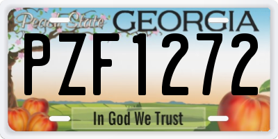 GA license plate PZF1272