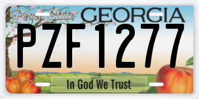 GA license plate PZF1277