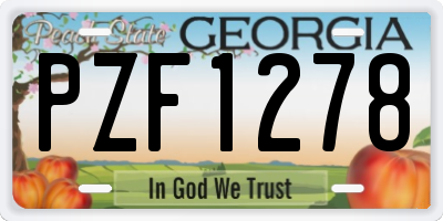 GA license plate PZF1278