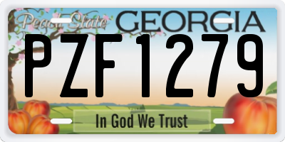 GA license plate PZF1279