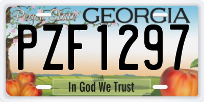 GA license plate PZF1297
