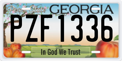 GA license plate PZF1336