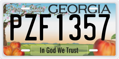 GA license plate PZF1357
