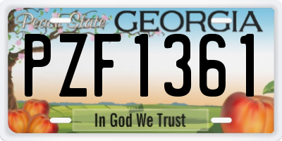 GA license plate PZF1361