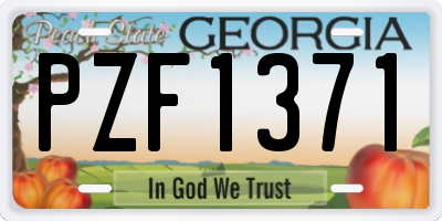 GA license plate PZF1371