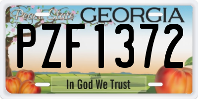 GA license plate PZF1372