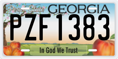 GA license plate PZF1383