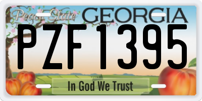 GA license plate PZF1395
