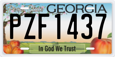 GA license plate PZF1437