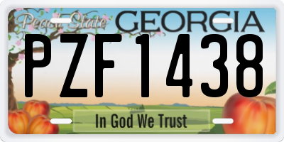 GA license plate PZF1438