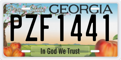 GA license plate PZF1441