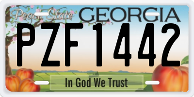 GA license plate PZF1442