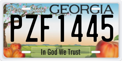 GA license plate PZF1445