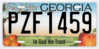 GA license plate PZF1459