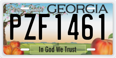 GA license plate PZF1461