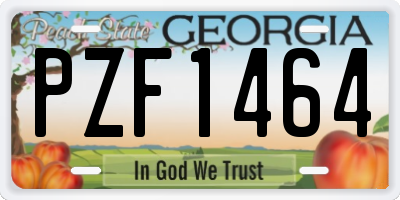 GA license plate PZF1464