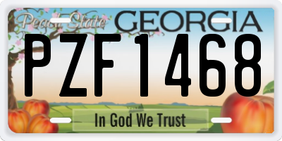 GA license plate PZF1468