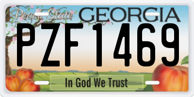 GA license plate PZF1469
