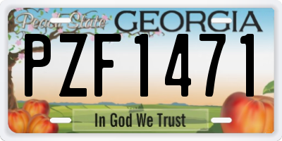 GA license plate PZF1471