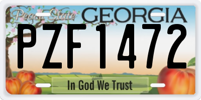 GA license plate PZF1472