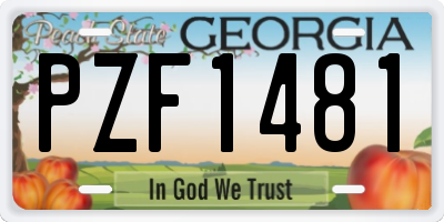GA license plate PZF1481