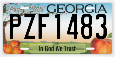 GA license plate PZF1483