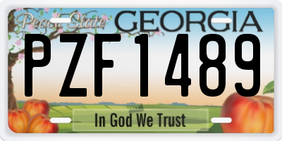 GA license plate PZF1489