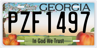 GA license plate PZF1497