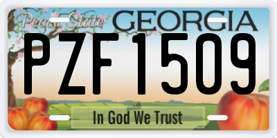 GA license plate PZF1509