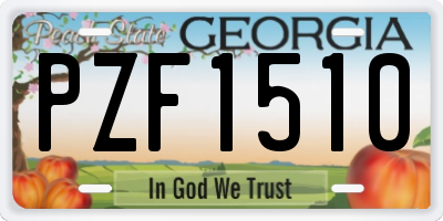 GA license plate PZF1510