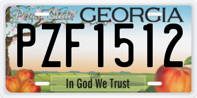 GA license plate PZF1512