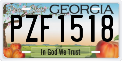 GA license plate PZF1518