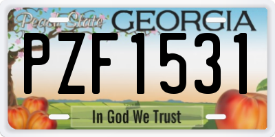 GA license plate PZF1531