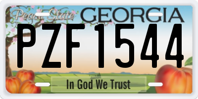 GA license plate PZF1544