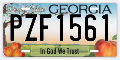 GA license plate PZF1561