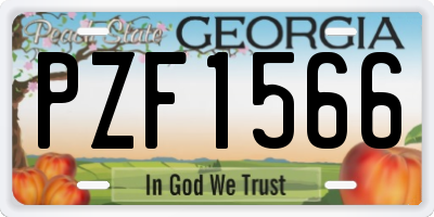 GA license plate PZF1566