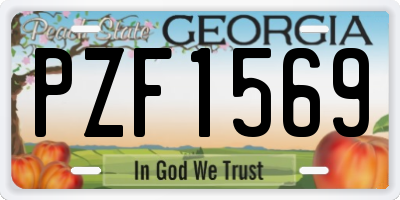 GA license plate PZF1569