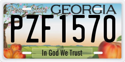 GA license plate PZF1570