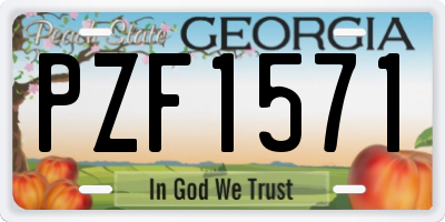 GA license plate PZF1571