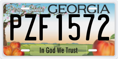GA license plate PZF1572