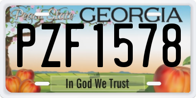 GA license plate PZF1578