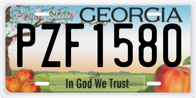 GA license plate PZF1580