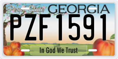 GA license plate PZF1591