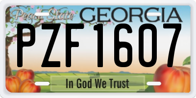GA license plate PZF1607